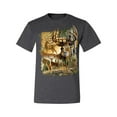 thumbnail image 2 of Wild Bobby Deers in Mountains Patriotic American Flag Hunting Animal Lover Unisex Men Tee, 2 of 6