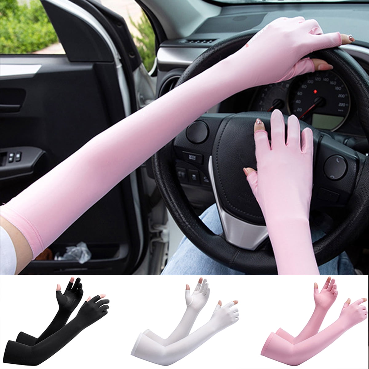 Travelwnat Sun Protection Sleeves UV Protection Cooling Sleeves Arm Sleeves Men Women Sports Sun