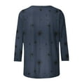 thumbnail image 5 of JTZGDY Fall Womens Tops 3/4 Sleeve Dressy Casual Floral Printed T-Shirts Loose Oversized Basic Crewneck Tunic Blouse Trendy Cotton Pullovers Navy XL, 5 of 9