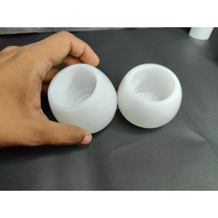 S.Scraftx Set of 2 Alabaster Stone Tealight Candle Holders
