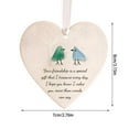 thumbnail image 3 of Sea Glass Heart Ornament | Friendship Keepsake Pendant with Sea Glass | Unique Ocean Themed Gift for Christmas Tree Decoration | Ceramic Heart Art for Hanging Display(Khaki), 3 of 4