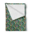 thumbnail image 2 of Leaves Soft Flannel Fleece Throw Blanket, Tropical Jungle Leaves and Branches Colorful Foliage Island Composition Wildlife, Cozy Plush for Indoor and Outdoor Use, 60" x 80", Multicolor, by Ambesonne, 2 of 5