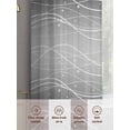 thumbnail image 5 of Black Gray Ombre Sheer Curtains 63 Inch Length 2 Panels Set, Modern Abstract Striped Polka Dots Voile Window Treatment Rod Pocket Curtains Sheers Drapes for Bedroom/Living Room/Kitchen 52x"63"x2, 5 of 7