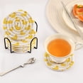 thumbnail image 5 of Haosy Set of 6 Drink Woven Coaster with Holder Heat Resistant Non-Slip Bar Coasters 4 Inches Yellow Duck Toy, 5 of 7