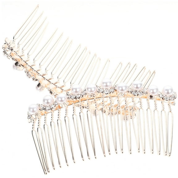 WRITWAA 2Pcs Bridal Hair Comb Clips with Rhinestone Inlay Alloy Wedding Accessories for Party and Special Occasions