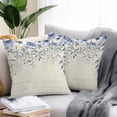 thumbnail image 2 of Blue Eucalyptus Leaves Throw Pillow Covers 26x26 Inch Set of 2, Farmhouse Retro Botanical Floral Waterproof Outdoor Pillow Covers, Decorative Cushion Pillowcases for Couch, Sofa, Bed, Garden, Patio, 2 of 9
