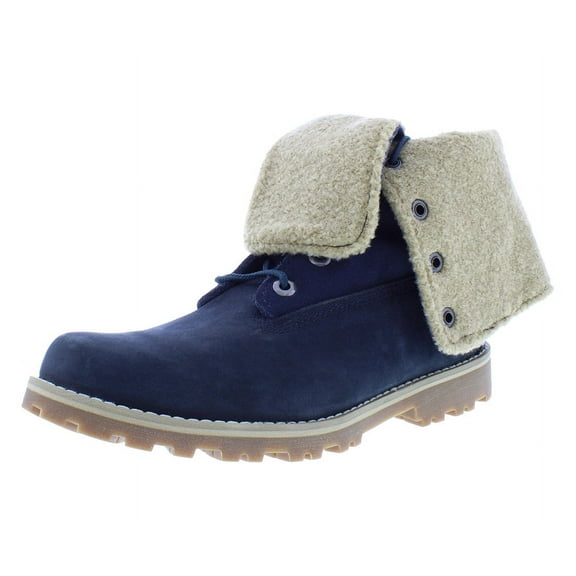 Timberland Authentic Roll Top GS Boot Boys Shoes Size 5.5, Color: Medium Blue Nubuck