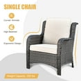 thumbnail image 6 of Ovios 2 Pieces Outdoor Patio Chairs Wicker Rattan Single Chairs Set with Cushion for Backyard, 6 of 7