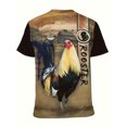 thumbnail image 3 of Men's Rooster Theme Print T-Shirt| Big Size 3D Letter Design| Machine Washable Polyester| Summer Outdoor Outfit, PLUS SIZE, 3 of 6