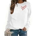 thumbnail image 6 of Avrnliq Womens White Valentine's Day Sweatshirt - Cute Heart & XOXO Print Crewneck, Soft Cotton Romantic Gift for Her, Wife, or Girlfriend, Cozy Valentine Loungewear,Size L, 6 of 8