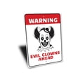 thumbnail image 3 of Clown Warning Novelty Sign, Metal Wall Decor - 10x14 inches, 3 of 4