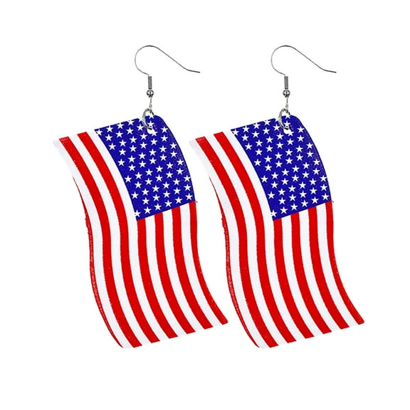 Zatoumnr Patriotic Earrings Fashion Independence Day Earring Women Earrings Jewelry Accessories Gifts Independence Day Flag Earrings for Women