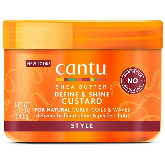 Cantu Define & Shine Custard with Shea Butter for Natural Hair 12.0 oz Pack of 2