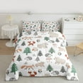 thumbnail image 2 of Manfei Kids Children Bear Fox Hedgehog Bedding Comforter Set 2pcs,Cartoon Woodland Wildlife Twin Comforter Sets Microfiber,Kawaii Animal Breathable Bedding Set,Super Cozy Room Decor,Reversible, 2 of 8
