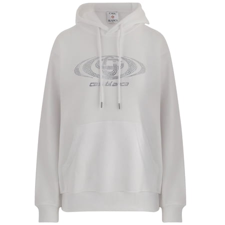 Casablanca Rhinestone-Embellished White Cotton Sweatshirt (Women s)