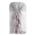 thumbnail image 2 of BalsaCircle 6 Silver Premium Solid Curly Chiffon Chair Sashes Wedding Slipcovers, 2 of 4
