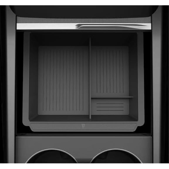 TUDIA Center Console Organizer Tray Compatible with Tesla Model 3 2024–2025 Highland & Model Y 2025–2026 Juniper – Smooth Slide Silicone Storage (Not for 2021–2023 Model 3)