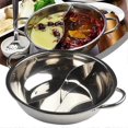 thumbnail image 4 of Divided Stainless Steel Hot Pot Cooker, 32cm Gas & Induction Compatible Double Soup Cooking Pot for Home Kitchen, 4 of 5