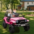 thumbnail image 2 of GloryStar 24V 2-Seater Electric Ride On Truck with Remote Control, 2WD/4WD Switchable, 4-Wheeler Vehicle for Toddlers with Storage Trunk, Spring Suspension, LED Lights & Music, 2 of 7