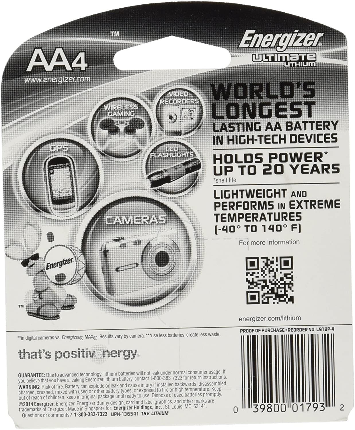 Energizer Ultimate Lithium AA 36 Batteries L91