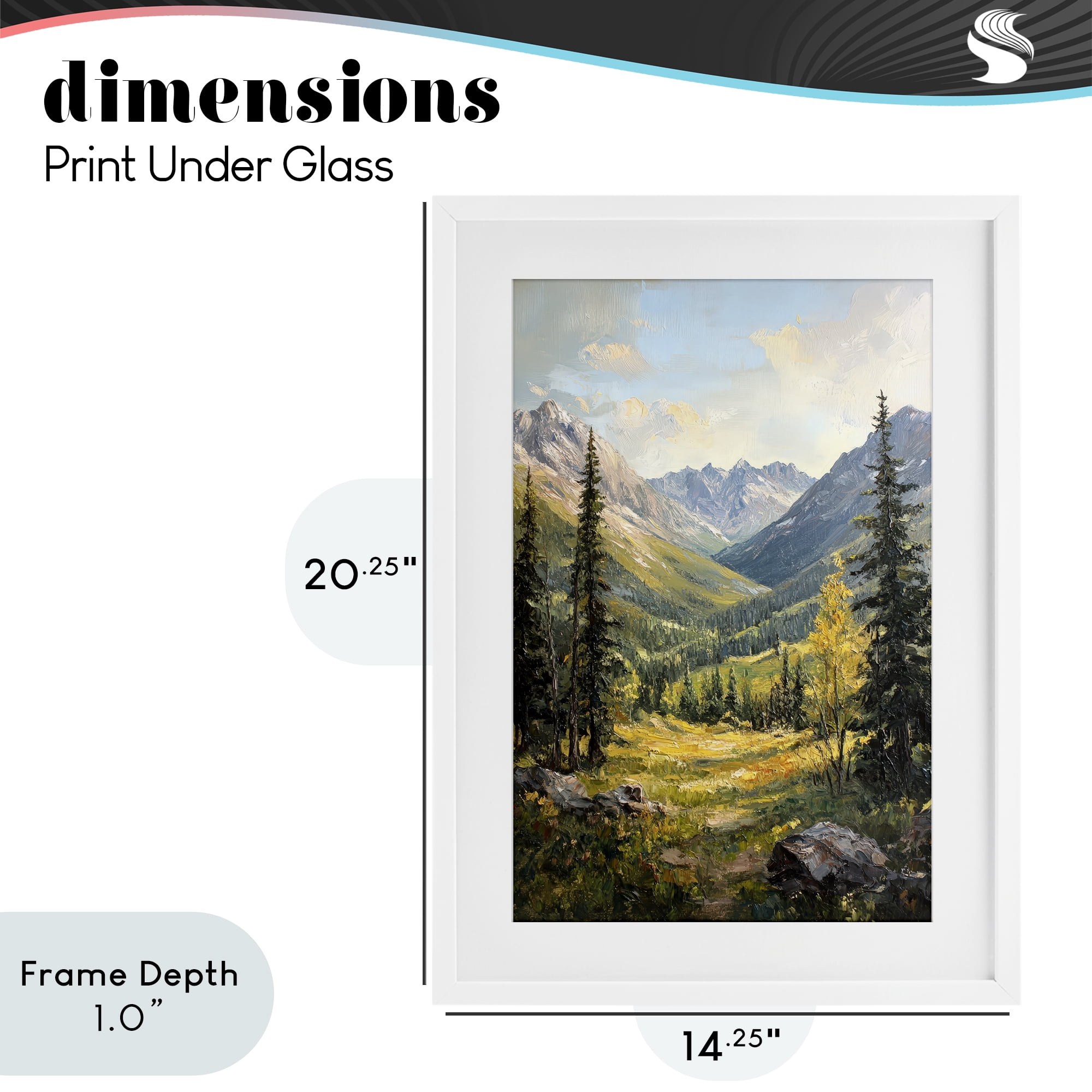 Stupell Industries Mountain Refuge in Golden Valley White Framed Print Under Glass, design by Petal Prints Design