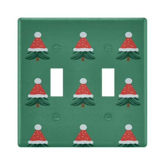 Yayeee Toggle Light Switch Wall Plate 2-Gang 4.56"x4.48" Decorative Outlet Cover, Christmas Trees