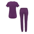 thumbnail image 2 of Adar Pro Modern Athletic Scrub Set For Women - Modern V-Neck Scrub Top & Yoga Jogger Scrub Pants, 2 of 7