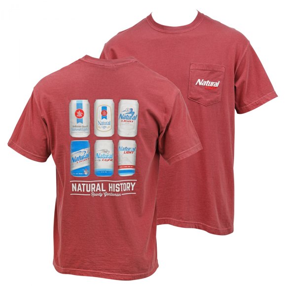 Natural Light Beer Natural History Pocket T-Shirt-Medium