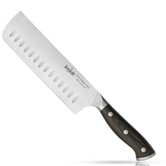 JoyJolt 7-in Nakiri Knife High Carbon Steel Kitchen Knife