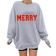 thumbnail image 2 of 2024 Women's Round Neck Long Sleeve Pullover Bow Ribbon Printed Hoodless Sweatshirt Autumn Winter Fashion Casual Tops, 2 of 2