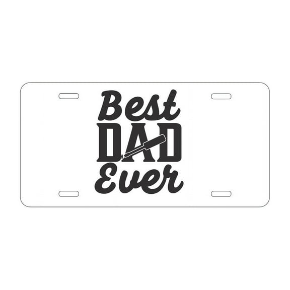 DistinctInk Custom Aluminum Vanity License Plate for Front of Car - Bed Dad Ever - Screwdriver