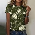 thumbnail image 2 of Jsaierl Women's Vintage Floral Crewneck Short Sleeve Tops Casual Summer Wildflower Plant Tee Shirts, 2 of 6