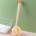 thumbnail image 5 of Fufafayo under $5 Bath Sponge Back Brush Long Handle for Shower 15 Inch, Double Sided Exfoliating Back Scrubber Brush Shower Body Brush with Soft Bristles and Loofah for Bathroom, 5 of 7
