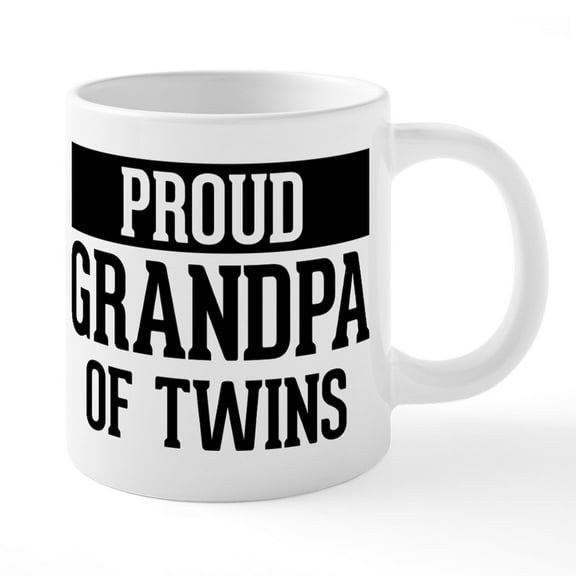 CafePress - Proud Grandpa Of Twins - 20 Oz White Ceramic Mega Mug