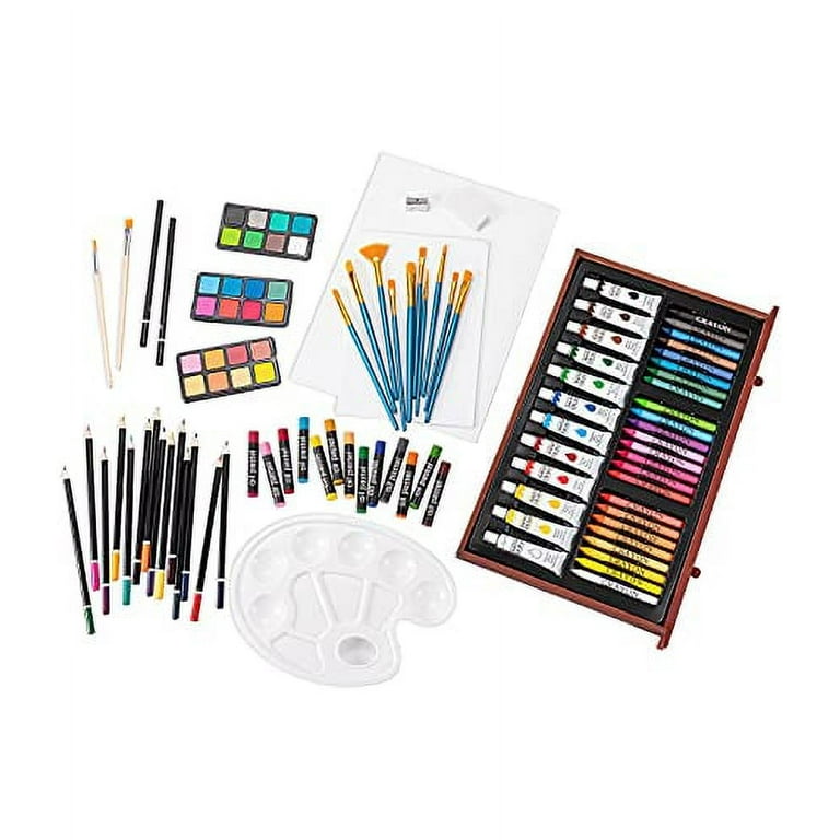 Art Supplies Vigorfun Deluxe Wooden Art Set Crafts Drawing Painting Kit  with 2 Sketch Pads Oil Pastels Acrylic Watercolor Paints Creative Gifts Box  for Adults Artist Kids Teens Girls 85 Piece Set
