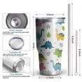 thumbnail image 6 of 30oz White Dinosaurs Clouds Leaves Pattern Tumblers Stainless Steel Tumbler with Lid and Straw,Vacuum Insulated Double Wall Travel Tumbler Cups Mug with Cleaning Brush for Coffee,Tea, 6 of 7