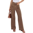 thumbnail image 5 of Women High Waisted Wide Leg Pleated Jeans Loose Elastic Denim Pants with Pockets, 5 of 6