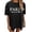 Black, variant on Womens Oversized T-Shirt with Paris Letter Print Crewneck Short Sleeve Slouchy Everyday Tee Pullover Tops