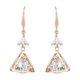 thumbnail image 1 of 1 par de pendientes triangulares de circonita colgantes de cobre dorados, joyería de moda para las orejas, 1 of 7