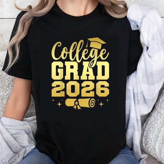 100% Cotton College Grad 2026 Graduation Party Shirt For Students Graduates Class Of 2026 Senior Year Celebration T-Shirt