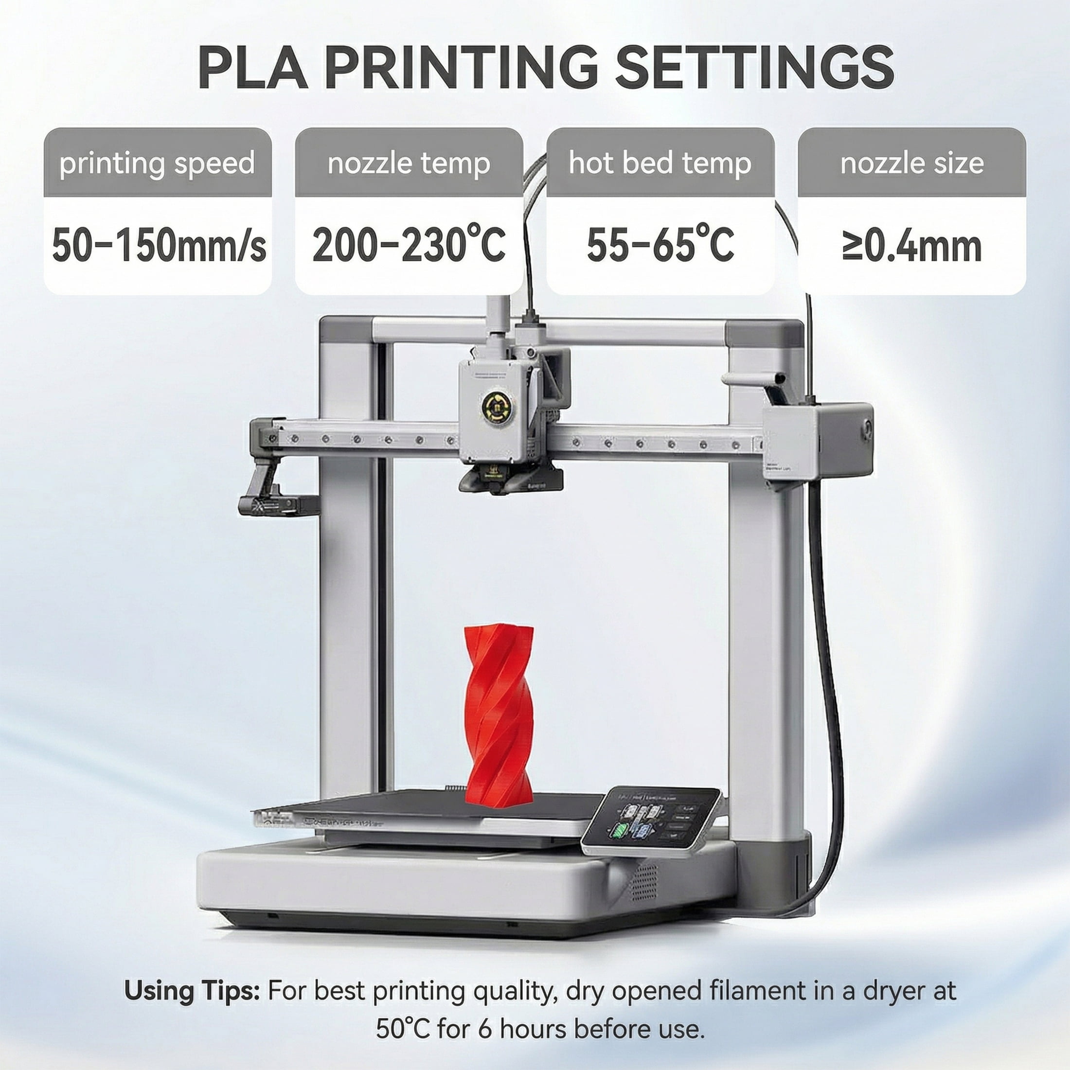 Epelay PLA Plus 3D Printer Filament, 1.75mm, 4 x 1kg Spools, Black, Gray, Red & Yellow, Compatible with Most FDM Printers