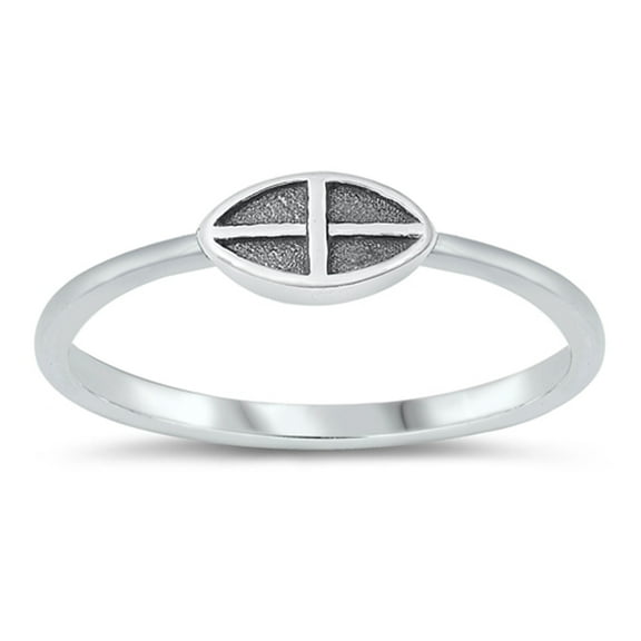 Simple Sideways Cross Ring .925 Sterling Silver Band Jewelry Female Male Unisex Size 4