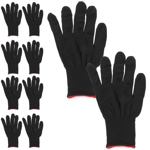 STOBOK 12 Pairs Knitting Gloves Anti Static Black Polyester for Electronic Assembly