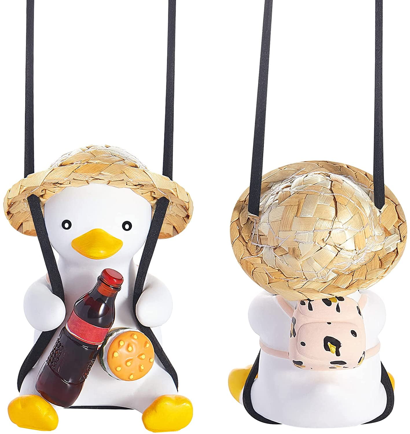 Swing Duck Car Hanging Ornament Cute Swing Duck Car Pendant Swing Duck Auto Decoration Flying Duck Rear View Mirror Accessories for Car Mirror Auto Interior Decoration Ornament Accessories 