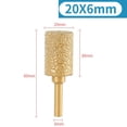 thumbnail image 1 of Greenne 6Mm Shank Vacuum Brazed Diamond Burr Head Grinding Rotary File For Stone Steel, 1 of 7