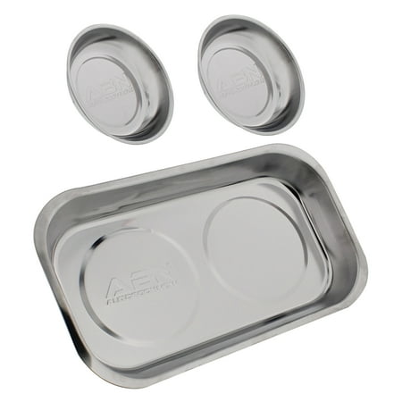 

ABN Magnetic Trays 3pk - Magnetic Bowl Mechanic Metal Parts Tray for Small Parts