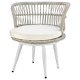 thumbnail image 3 of Monaco Rope Wicker 3-Piece Patio Conversation Set with Cushions in Cream, 3 of 7