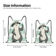 thumbnail image 2 of Saiise Cute Raccoon Pattern Sports Drawstring Backpack - String Swim Gym Bag with Wet Proof Pocket for Women&Men-Small, 2 of 6