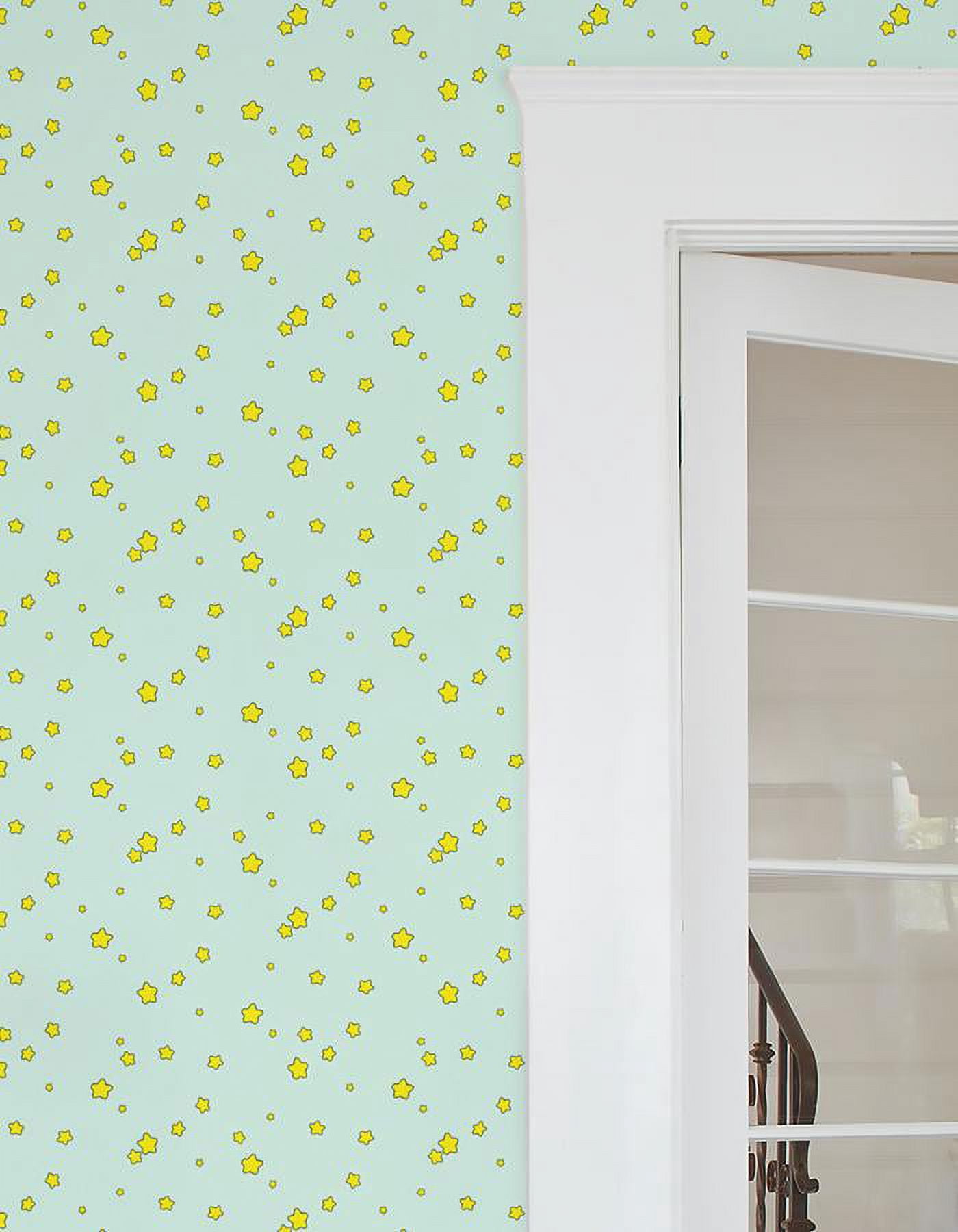 Shooting Stars Removable Vinyl Wallpaper by Barbie - Seafoam