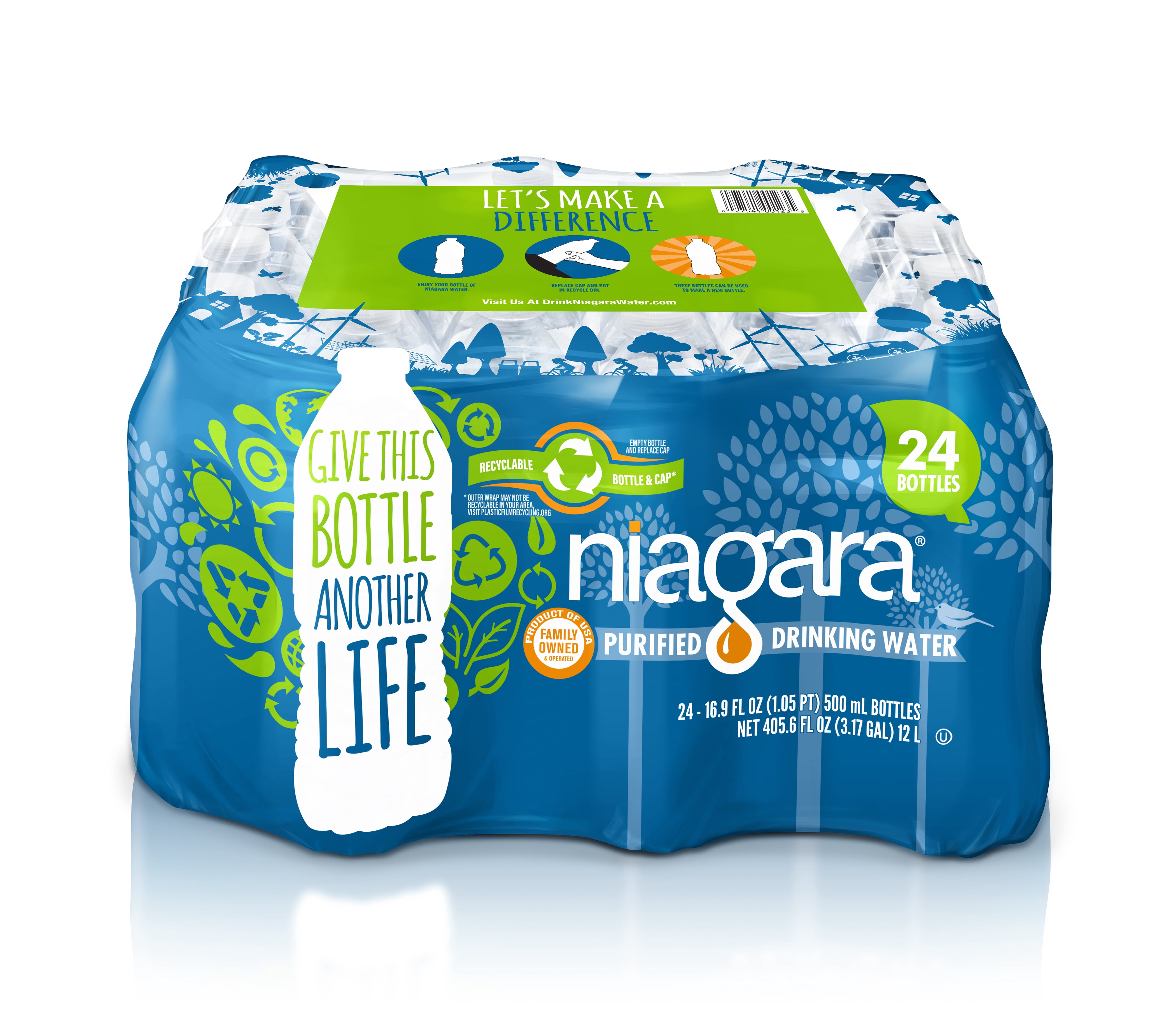 Niagara Purified Drinking Water, 16.9 fl. oz., 24 Count, Bottle